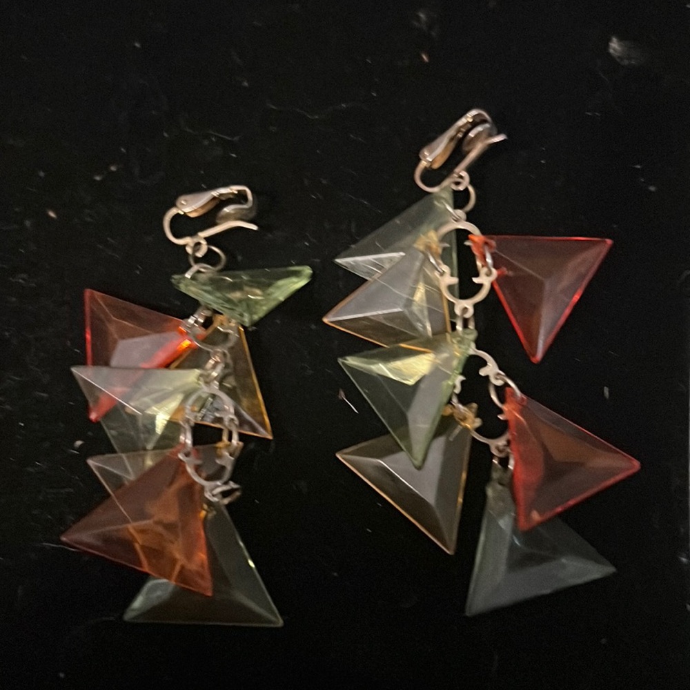 Vintage dangle earrings geo shapes
